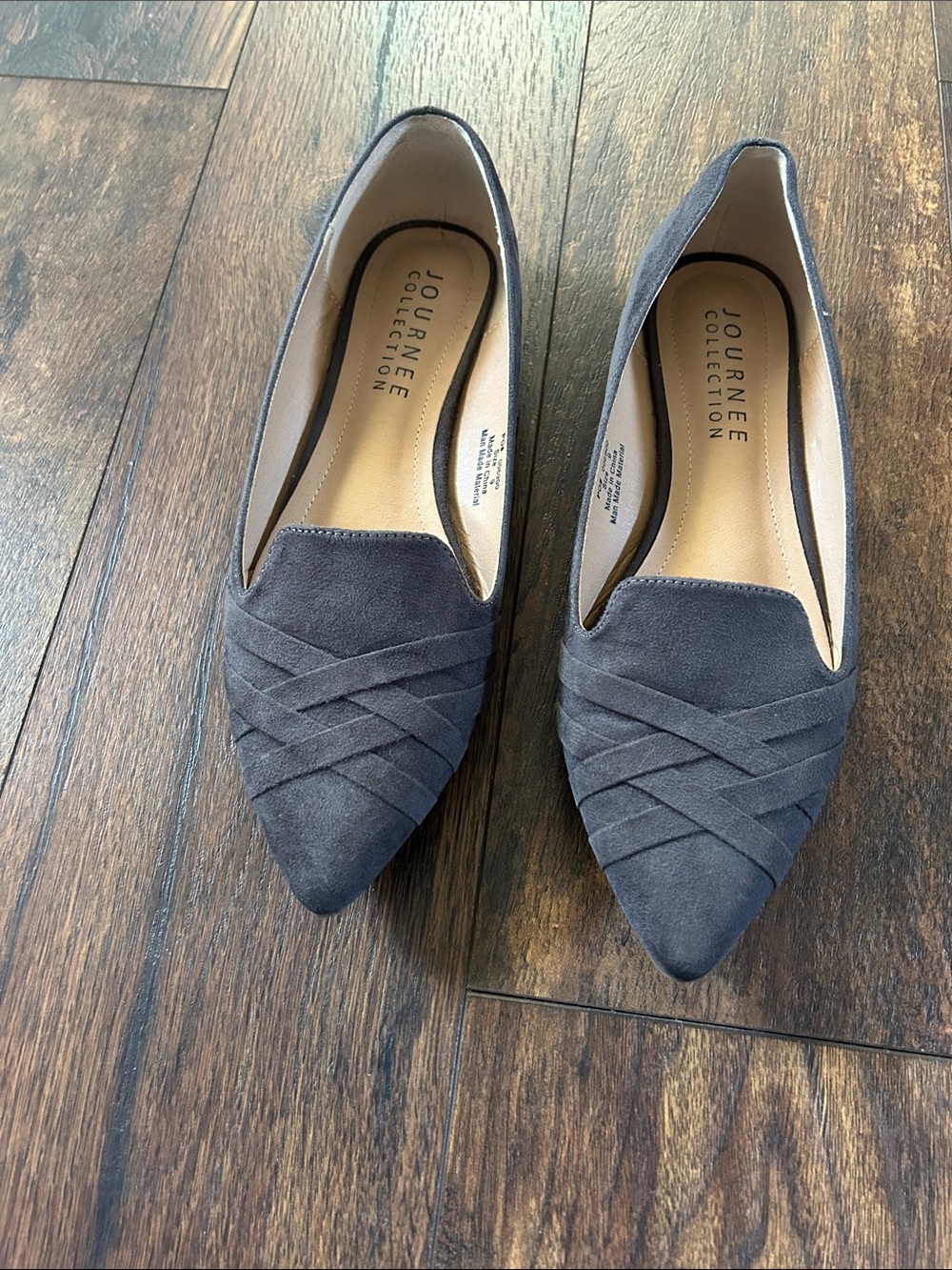Journee Collection dark grey flats (Excellent Condition) Size 9
